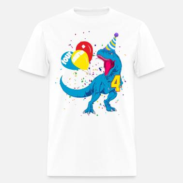 Kids Dinosaur 4th Birthday T Shirt Boys 